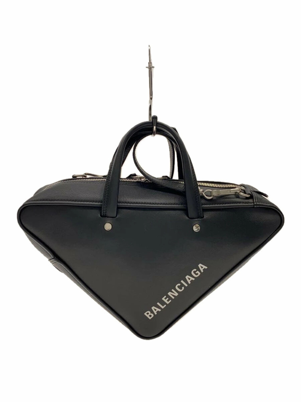 Balenciaga Triangle Duffle Handbag Leather Black